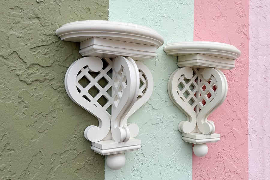 Pair of Trellis Wall Shelves