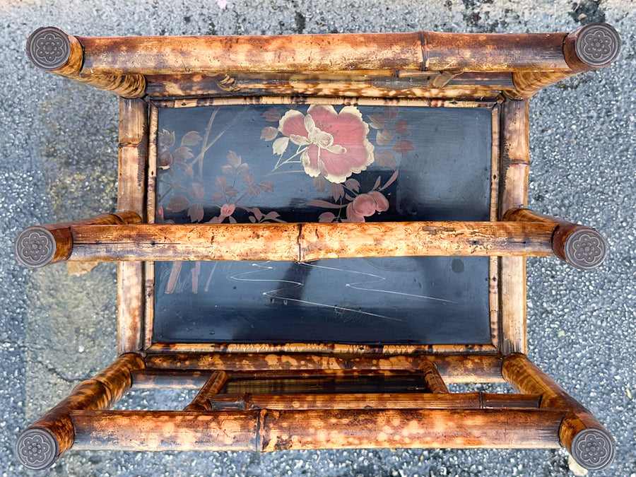 Large Tortoiseshell Rattan Magazine Rack
