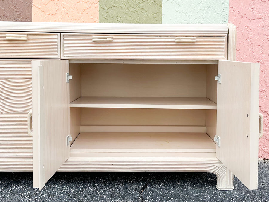 Coastal Pencil Reed Rattan Credenza