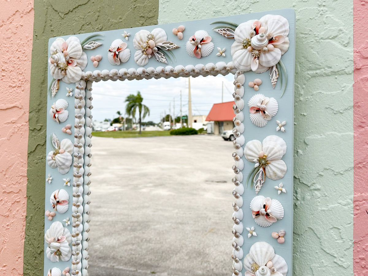 Custom Shell Flower Mirror