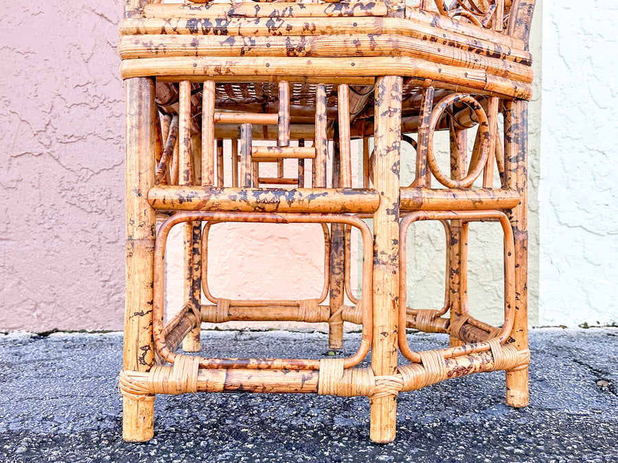 Fab Tortoiseshell Rattan Barrel Chair