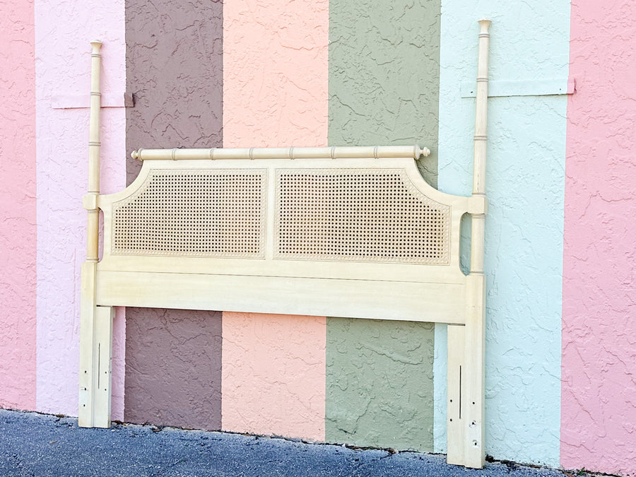 Faux Bamboo and Cane Queen Headboard