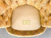 Pair of Golden Brocade Barrel Chairs on Castors