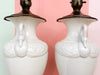 Pair of Swan Life Urn Lamps