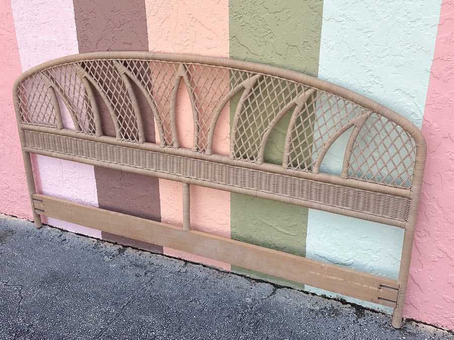 Palm Leaf Rattan King Headboard