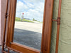 Handsome Rattan Mirror with Brass Detail