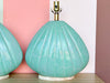 Pair of Turquoise Clam Shell Lamps