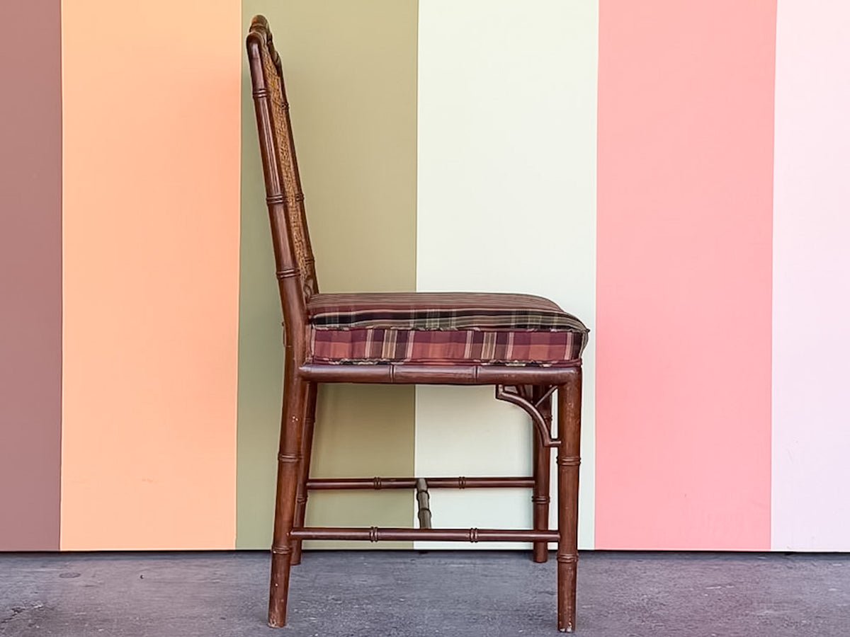 Handsome Cane Faux Bamboo Side Chair