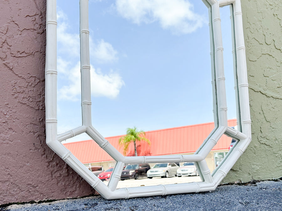 Faux Bamboo Octagon Mirror