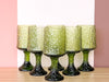 Set of Six MCM Green Glassware