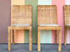 Set of Four Rattan Wrapped Parsons Dining Chairs