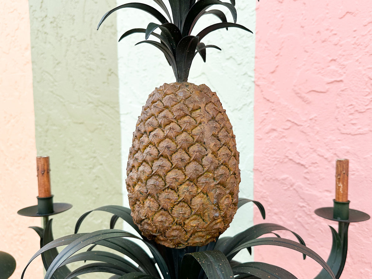 Currey and Company Tole Pineapple Chandelier