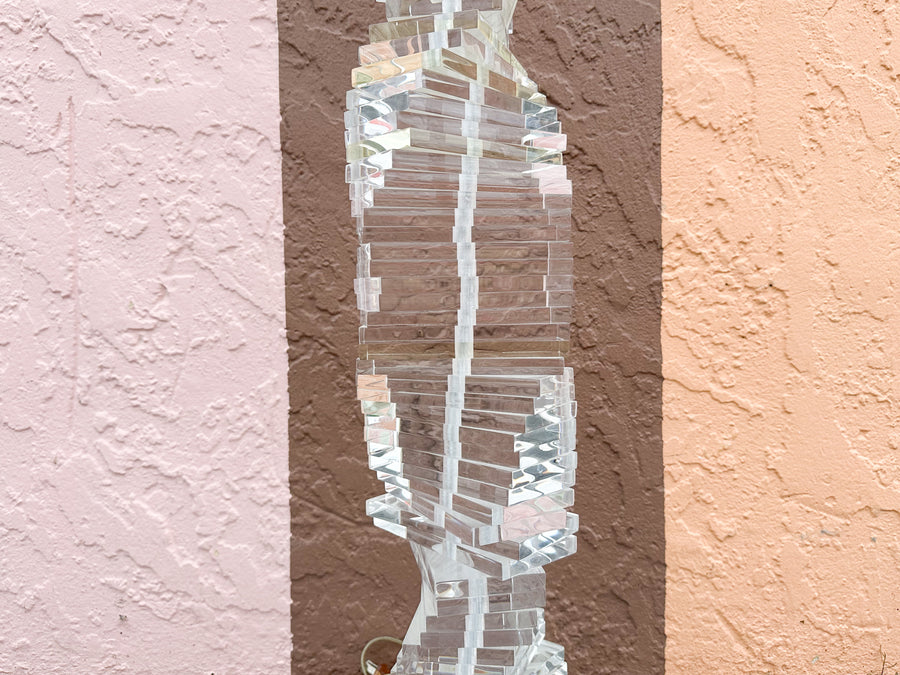 Lucite Stacked Block Floor Lamp