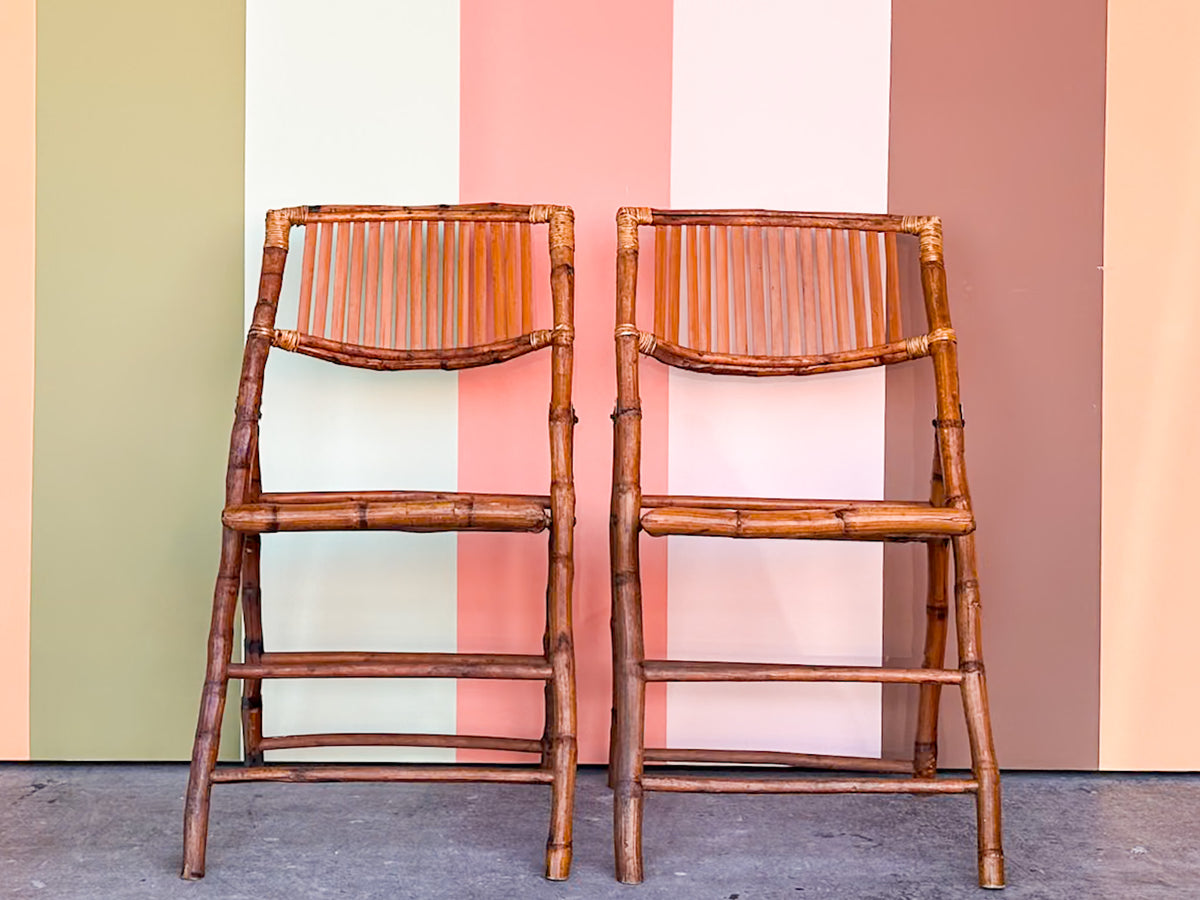 Pair of Bamboo Folding Chairs
