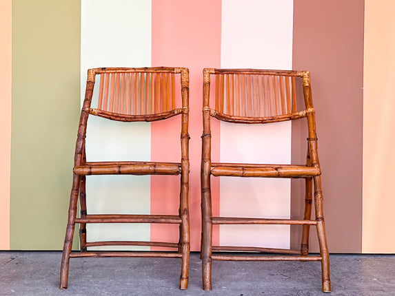 Pair of Bamboo Folding Chairs