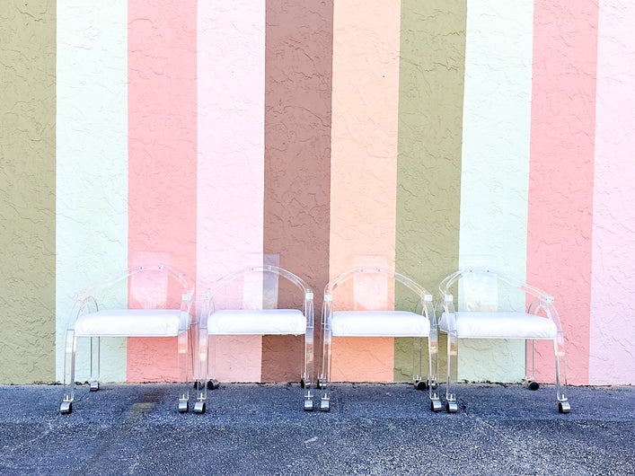 Set of Four MCM Lucite Chairs