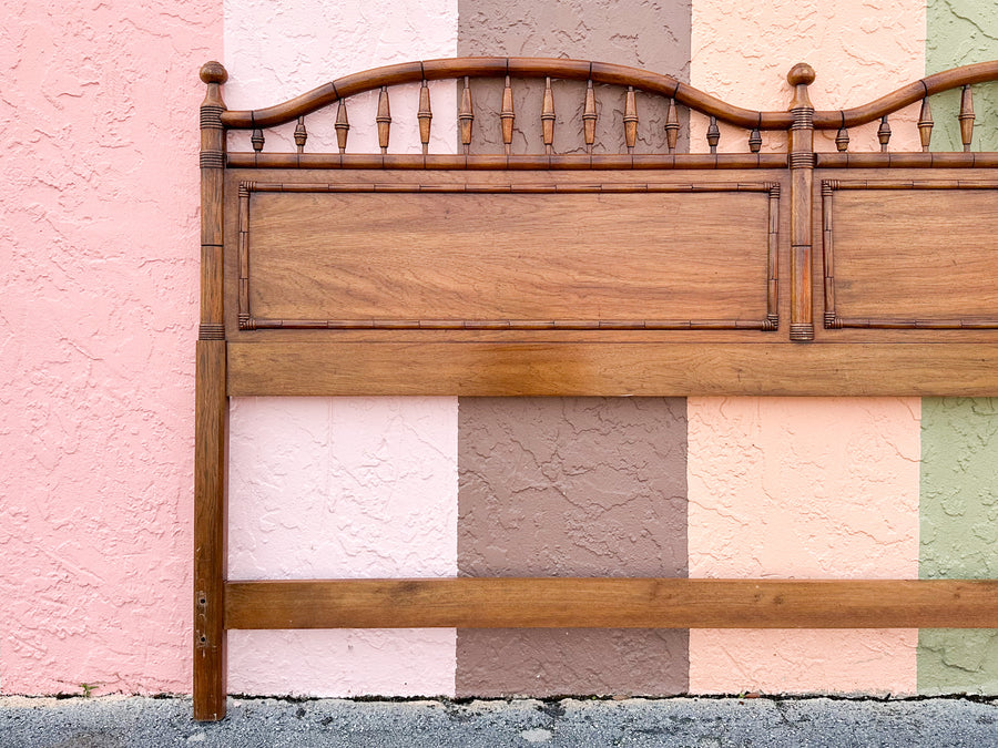 Handsome Thomasville Faux Bamboo King Headboard