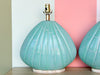 Pair of Turquoise Clam Shell Lamps