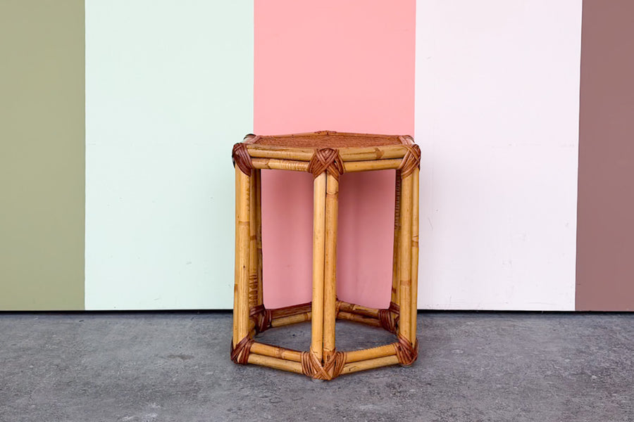 Petite Rattan Hexagon Pedestal