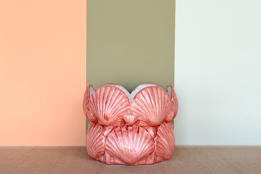 Pink Scallop Shell Cachepot