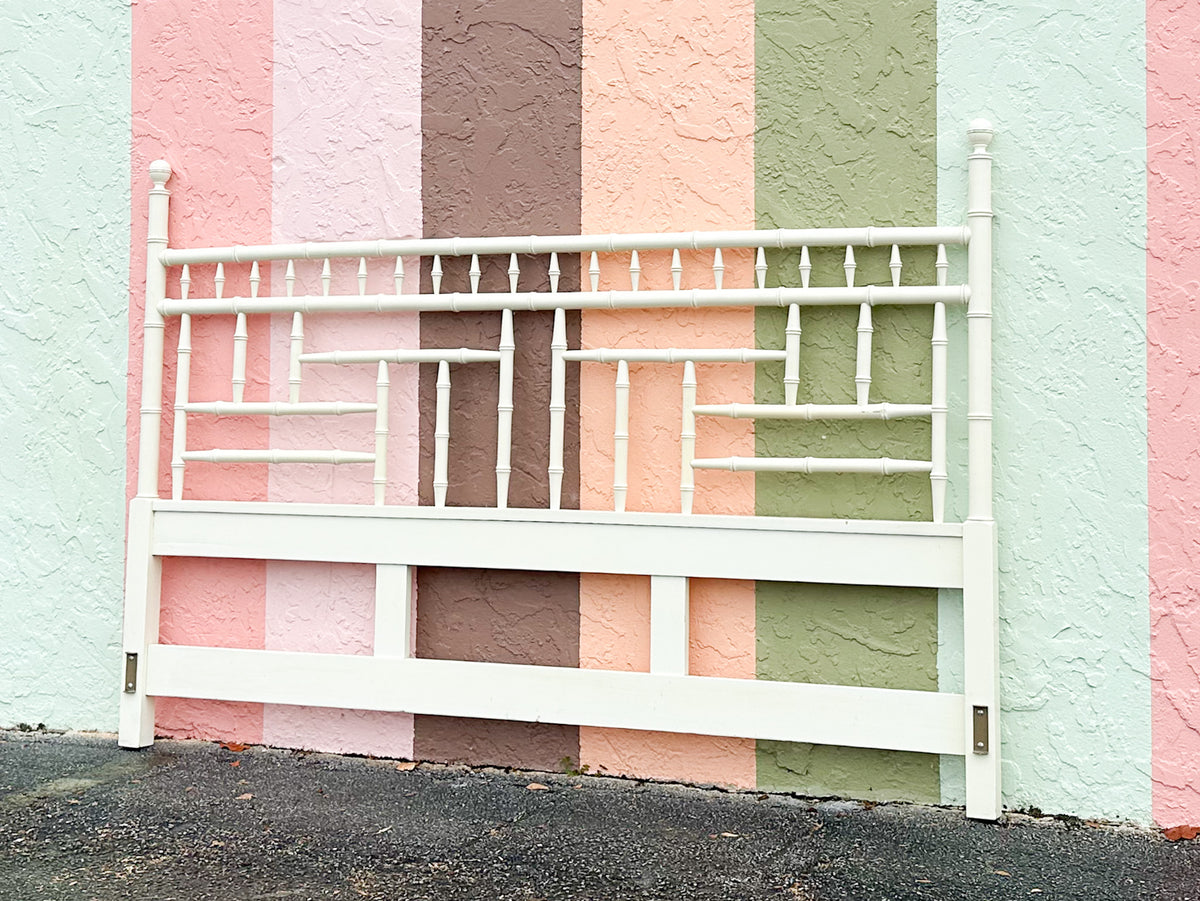 Faux Bamboo Fretwork KIng Headboard