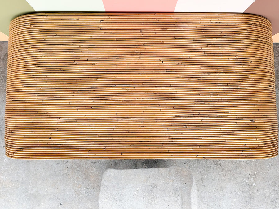 Pencil Reed Rattan Scroll Coffee Table