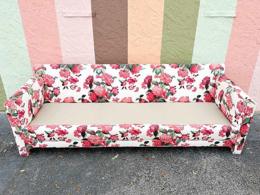 Pink Hydrangea Chintz Sofa