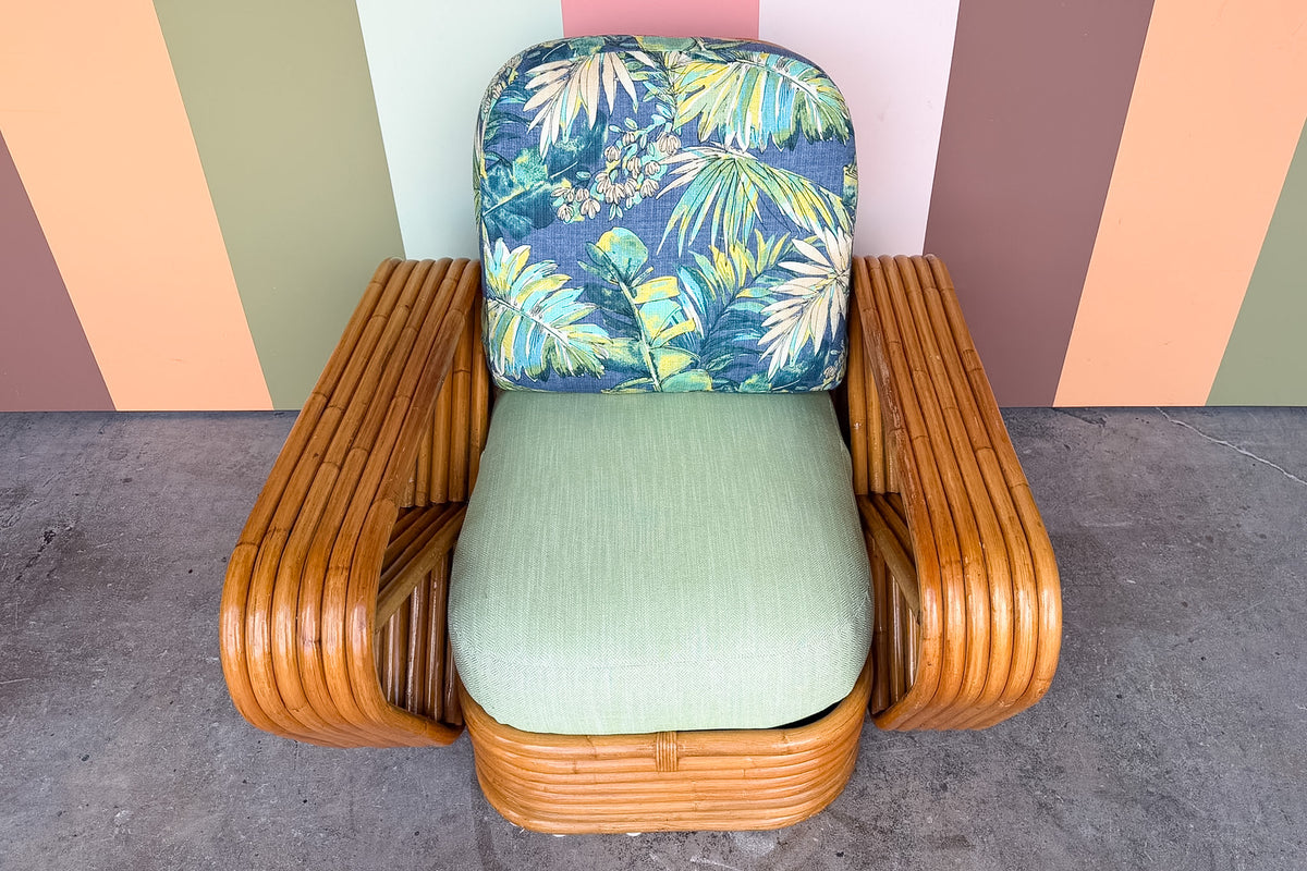 Frankl Style Six Band Rattan Lounge Chair