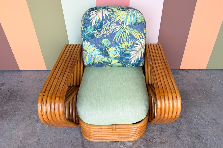 Frankl Style Six Band Rattan Lounge Chair