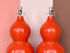 Pair of Blood Orange Gourd Lamps