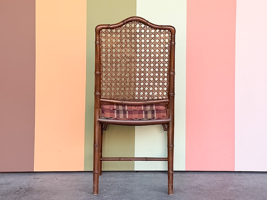 Handsome Cane Faux Bamboo Side Chair