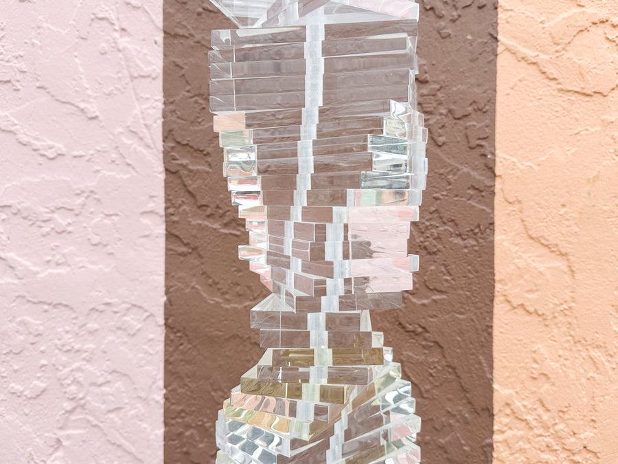 Lucite Stacked Block Floor Lamp