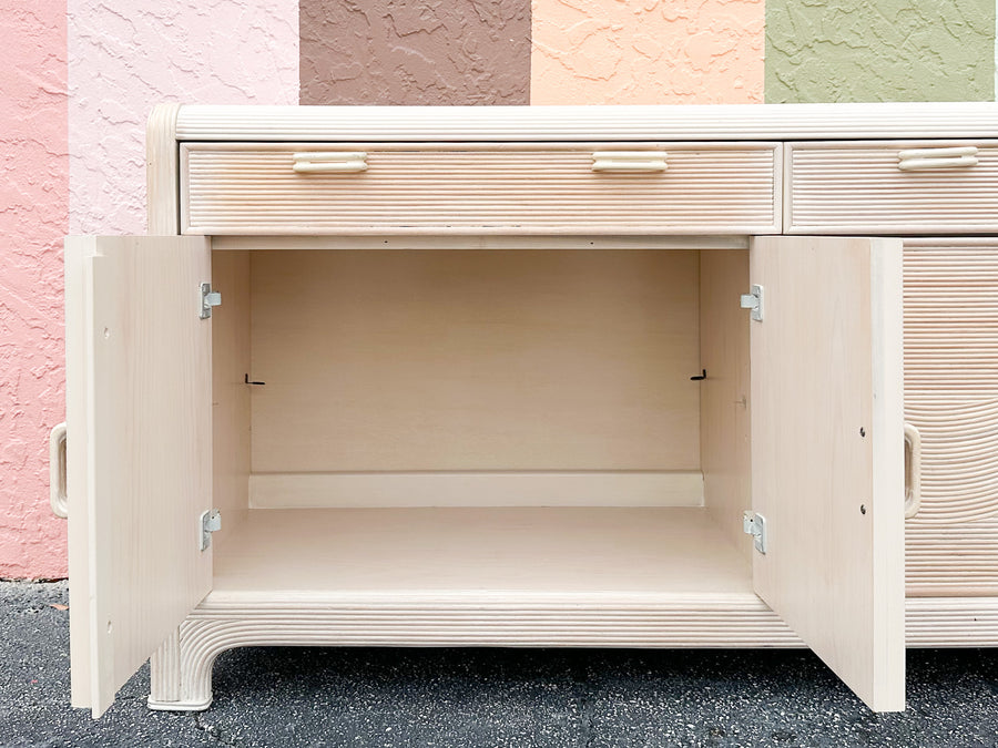 Coastal Pencil Reed Rattan Credenza