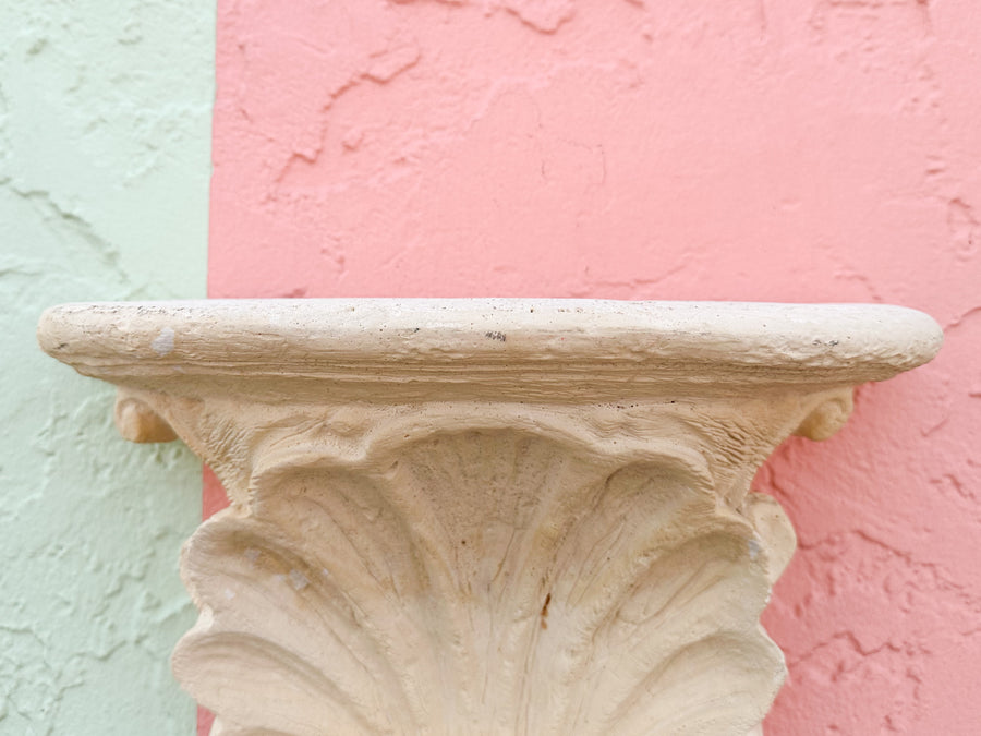 Pair of Plaster Shell Wall Shelves