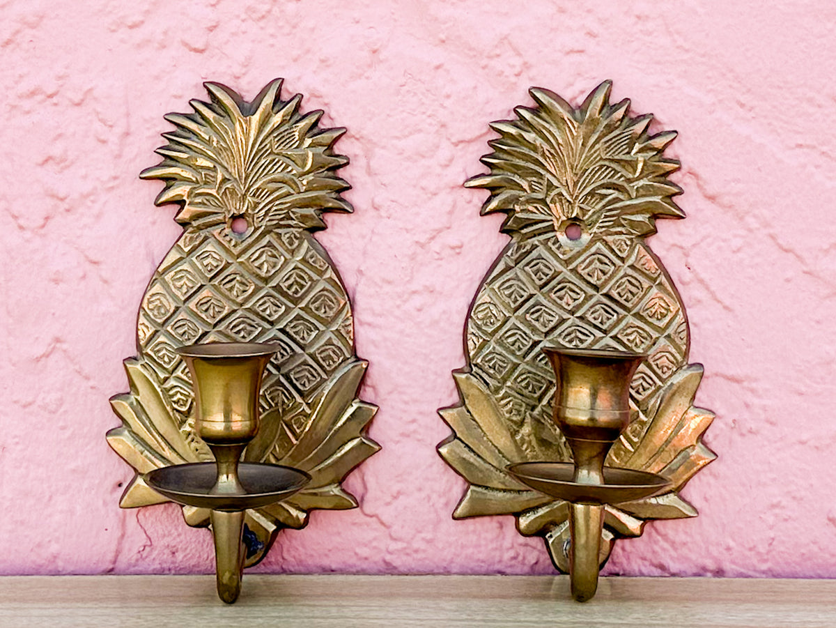 Brass Pineapple Wall Sconces