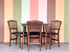 Wood and Cane Folding Game Table Set