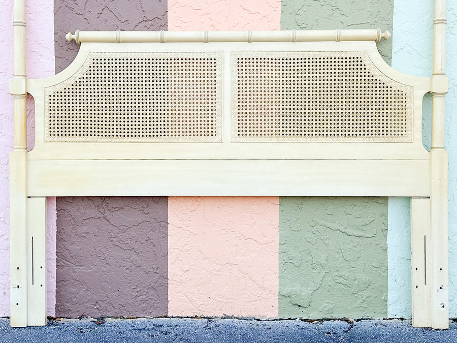 Faux Bamboo and Cane Queen Headboard