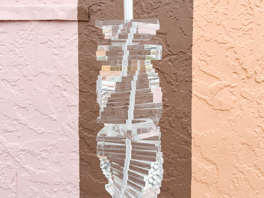 Lucite Stacked Block Floor Lamp