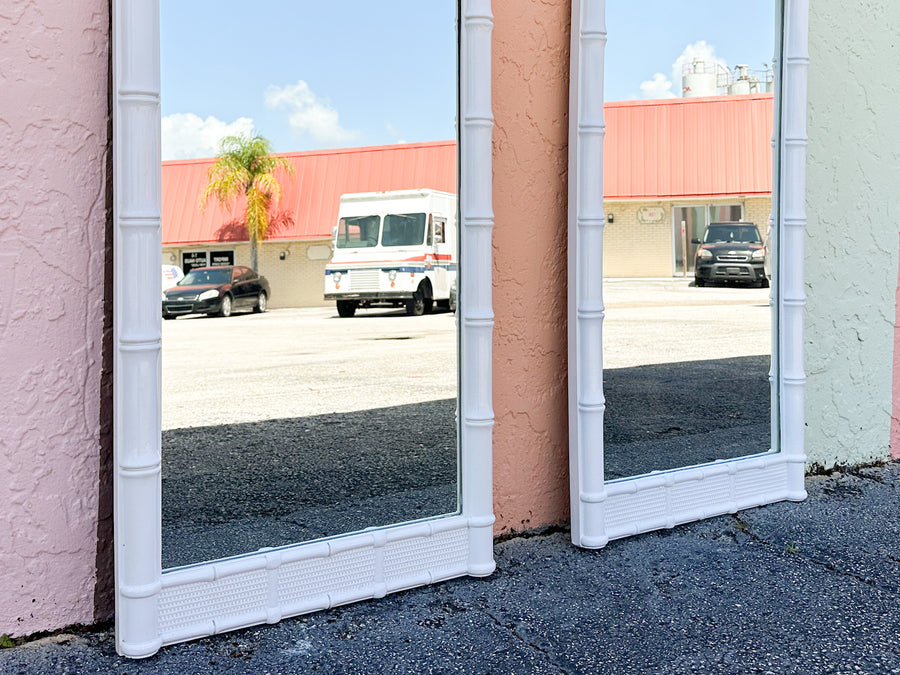 Pair of Palm Beach Style Faux Bamboo Mirrors