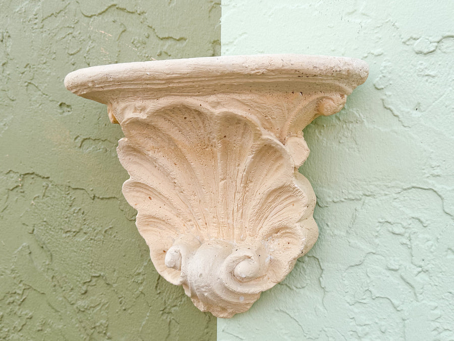 Pair of Plaster Shell Wall Shelves