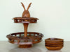 Two Tier Pineapple Wood Carved Serving Dish