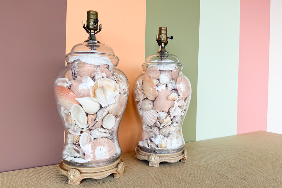 Pair of Old Florida Shell Lamps