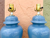 Pair of Cornflower Blue Ginger Jar Lamps