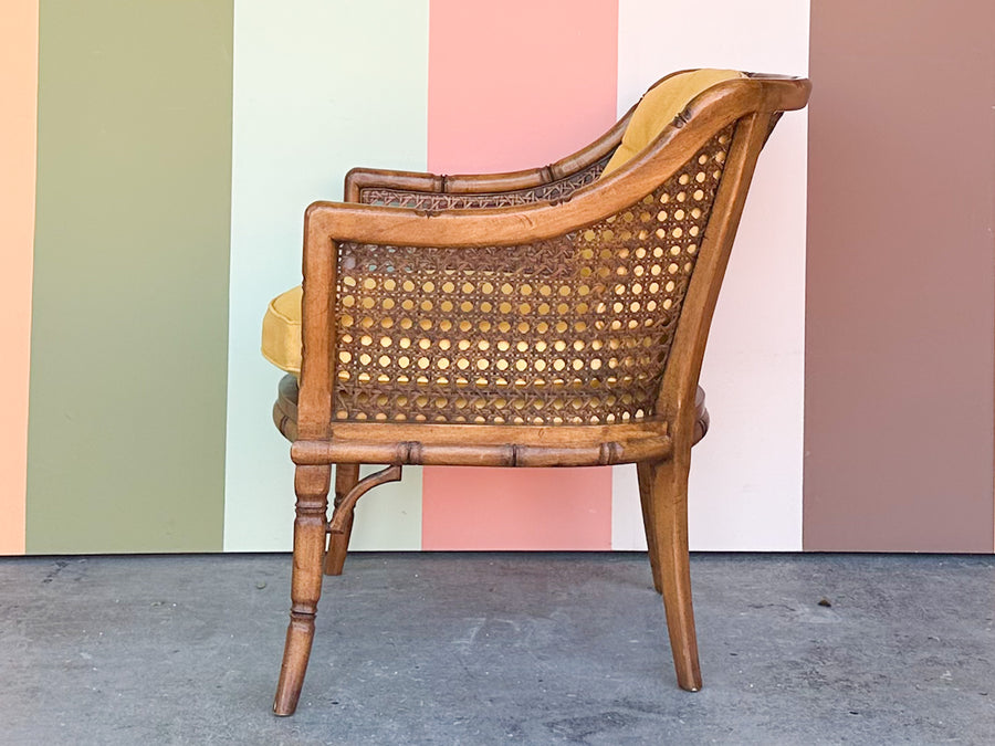 Faux Bamboo and Cane Armchair
