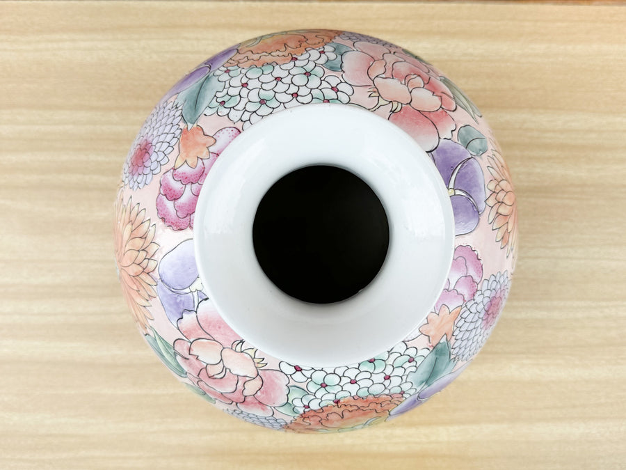 Colorful Floral Vase and Bowl