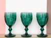 Set of Six Teal Goblets