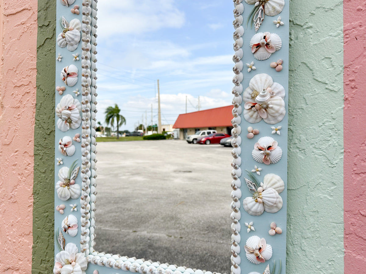 Custom Shell Flower Mirror