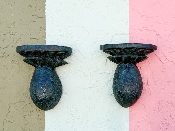 Pair of Pineapple Wall Shelves