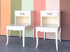 Pair of Wood and Marble French Provencial Side Tables