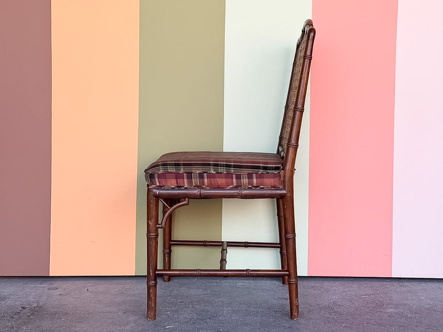 Handsome Cane Faux Bamboo Side Chair